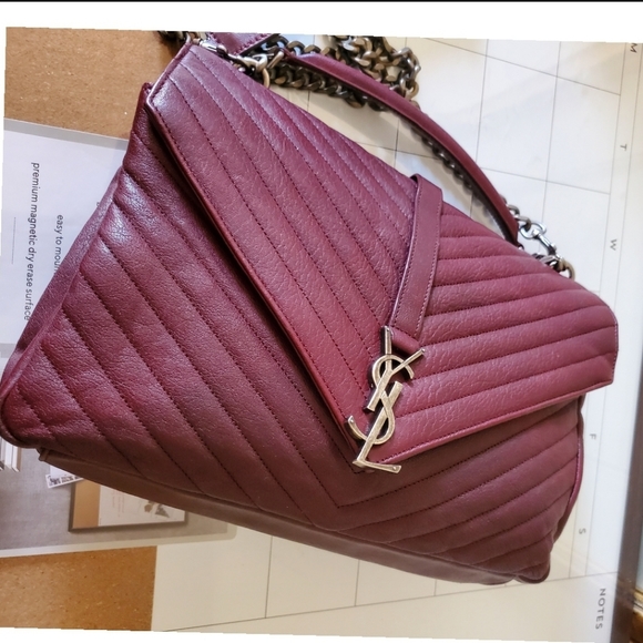 Saint Laurent Chevron Quilted Large College Bag - Picture 7 of 12